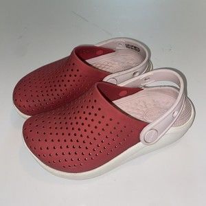 Crocs Kids' LiteRide™ Clog C 12 Pink White Used Strap